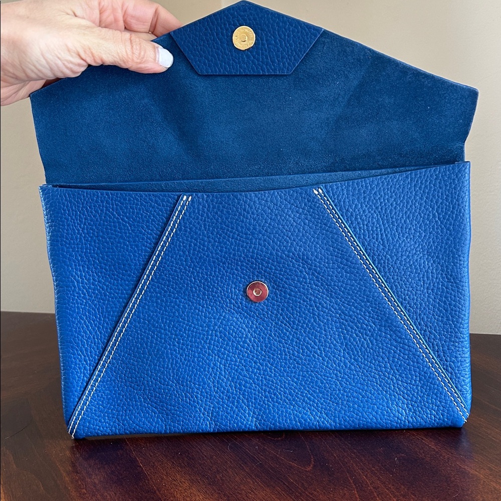 J.McLaughlin Leather Slim Envelope Clutch - Picture 2 of 10
